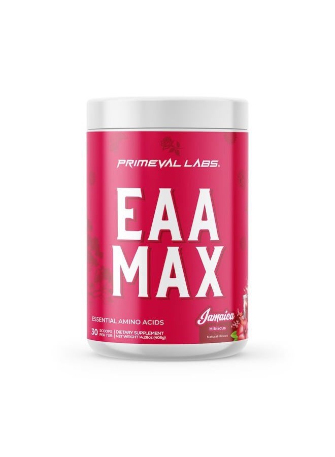 Primeval Labs EAA ماكس إنرجي | قبل أو بعد التمرين لاستعادة العضلات | BCAAs، EAAs، إلكتروليتات | يدعم الترطيب والأداء | مناسب للكيتو | 30 حصة (جامايكا) - Image 1